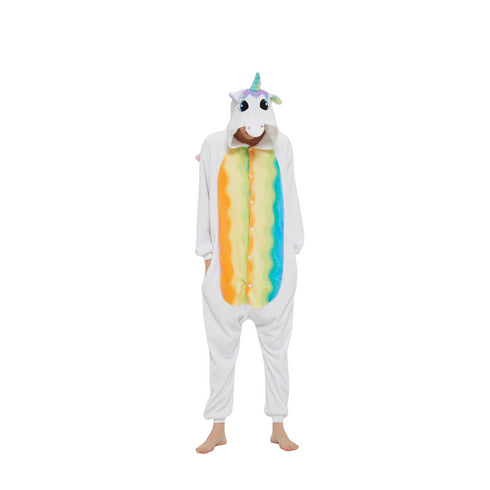 White Unicorn With Rainbow Wings Adult Onesie