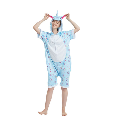 Blue Star Unicorn Adult Summer Onesie