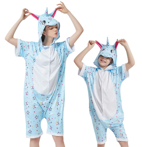 Blue Star Unicorn Adult Summer Onesie