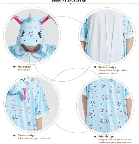 Blue Star Unicorn Adult Summer Onesie