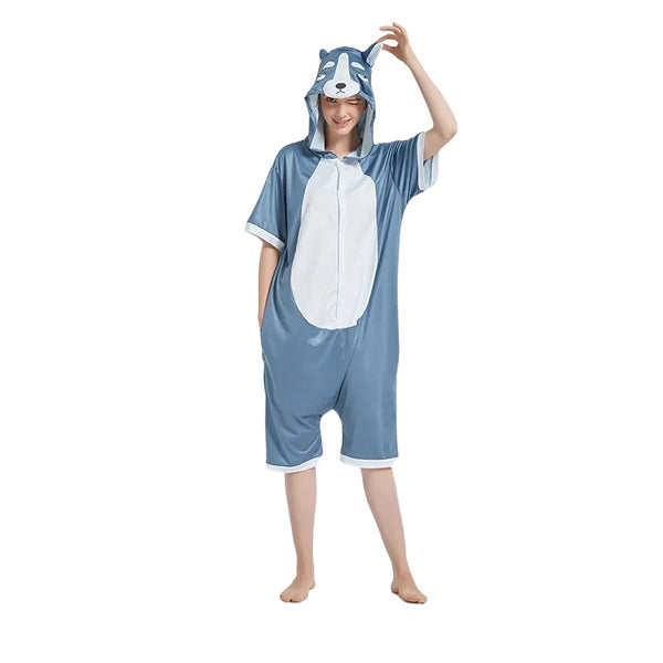 Grey Husky Dog Adult Summer Onesie