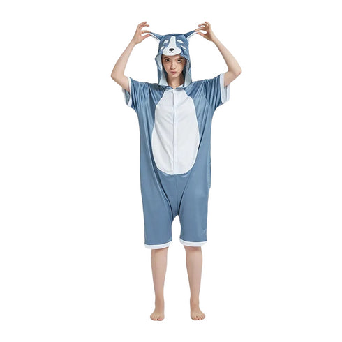 Grey Husky Dog Adult Summer Onesie
