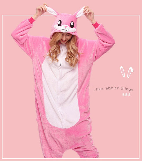 Pink Bunny Adult Onesie