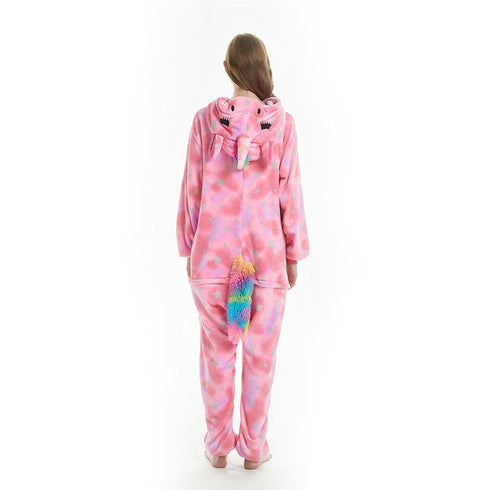 Pink Star Sleeping Unicorn Adult Onesie