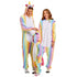 Rainbow-Stripes Unicorn Adult Onesie
